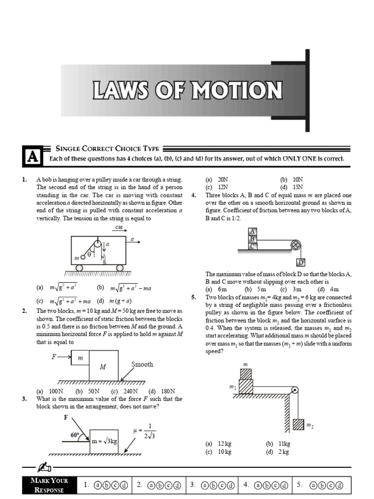 Physics Problems on Motion and Forces | PDF | Force | Tension (Physics)