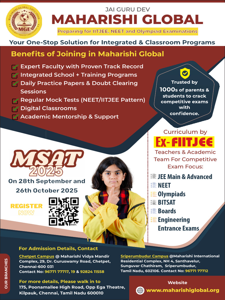 Msat 2025 | PDF | Tests | Educational Stages