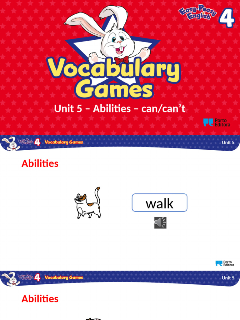 Easp4 Vocabulary Game Abilities Can Cant | PDF | Sharks | Elasmobranchii