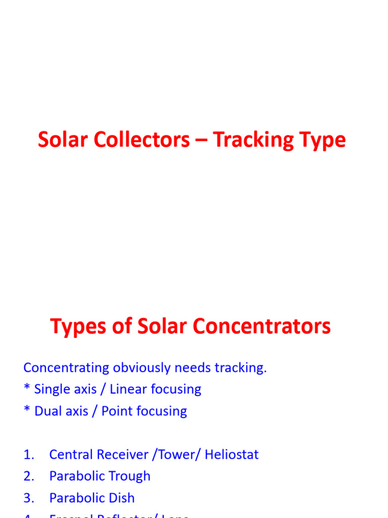 Types of Solar Concentrators Explained | PDF | Solar Energy | Heat Transfer