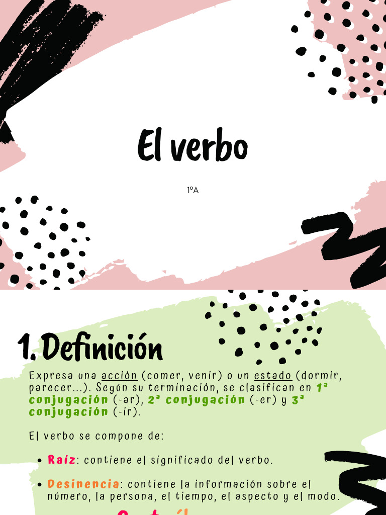 Introducción al verbo en 1ºA | PDF | Verbo | Mecánica del lenguaje