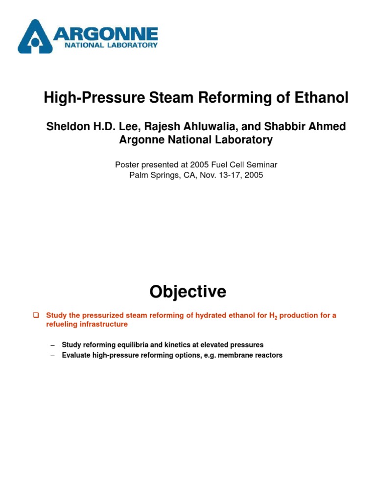 High-Pressure Steam Reforming of Ethanol | PDF | Ethanol | Hydrogen