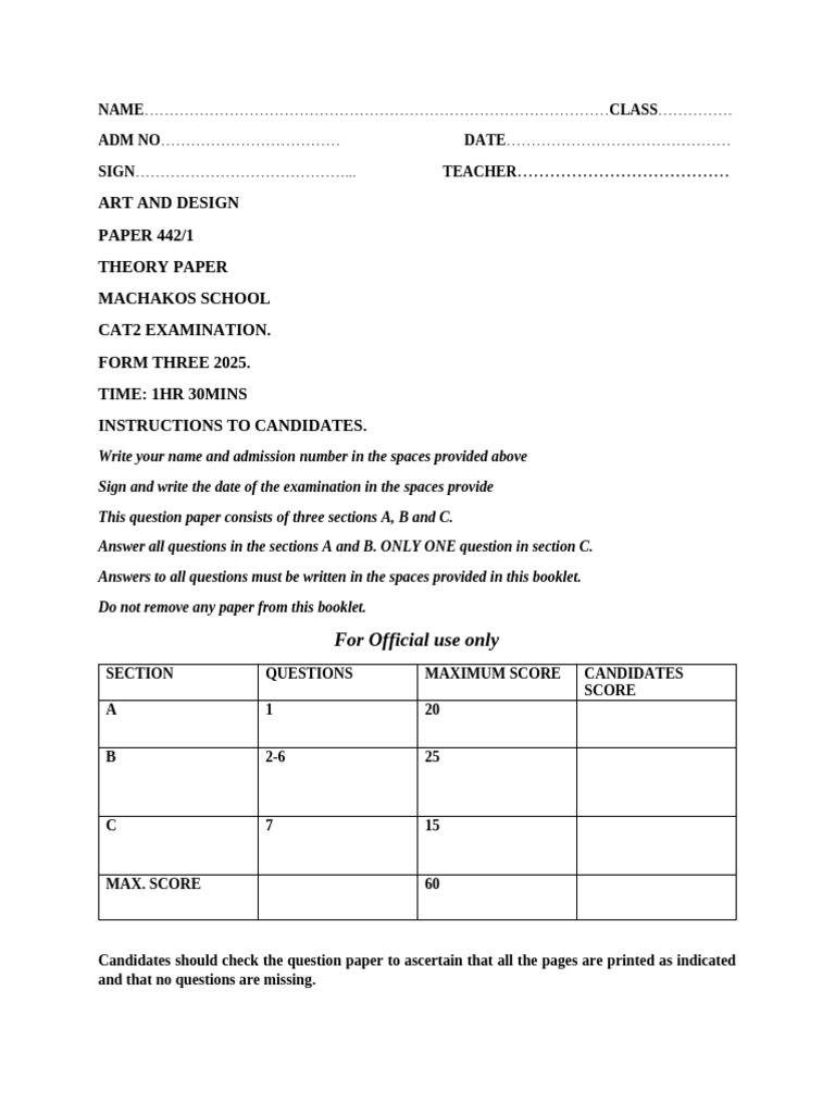 Art and Design Theory Exam Paper 2025 | PDF | Graphic Design | Printing