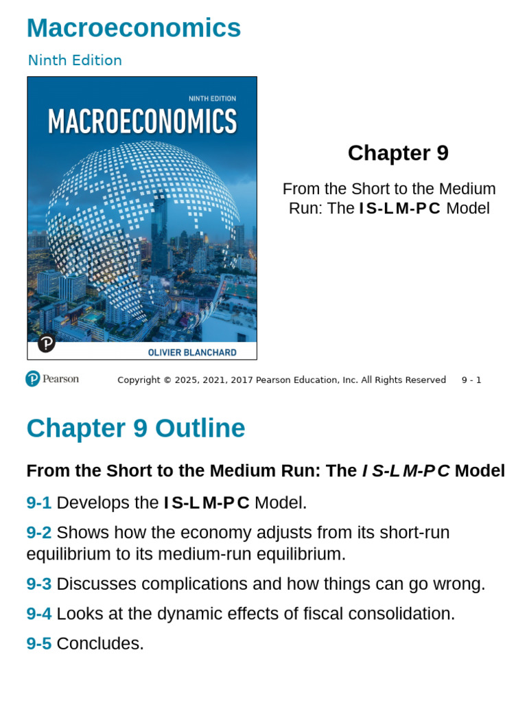 I S-L M-P C Model: Short to Medium Run | PDF | Deflation | Inflation