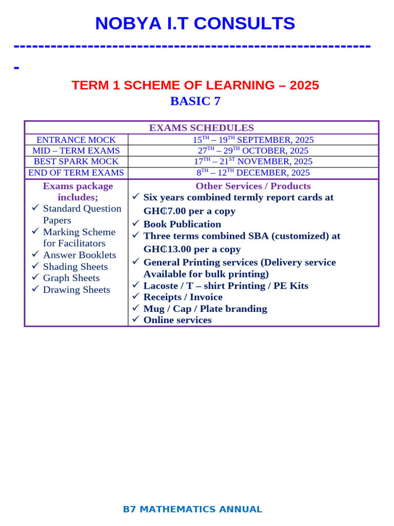 Basic 7 Term One Sol & Anual Sol, 2025 | PDF | Reading Comprehension ...