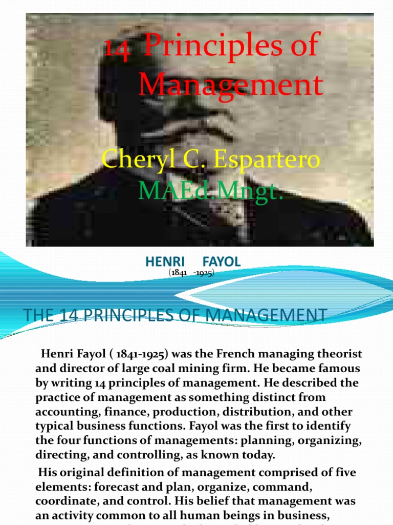 14 Principles of Management (Henri Fayol) | PDF | Abrahamic Religions ...