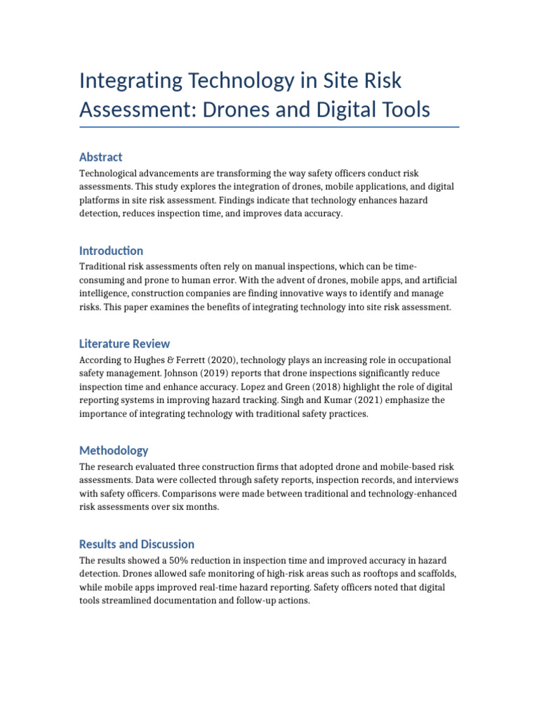 Technology in Site Risk Assessment | PDF | Risk Assessment | Risk