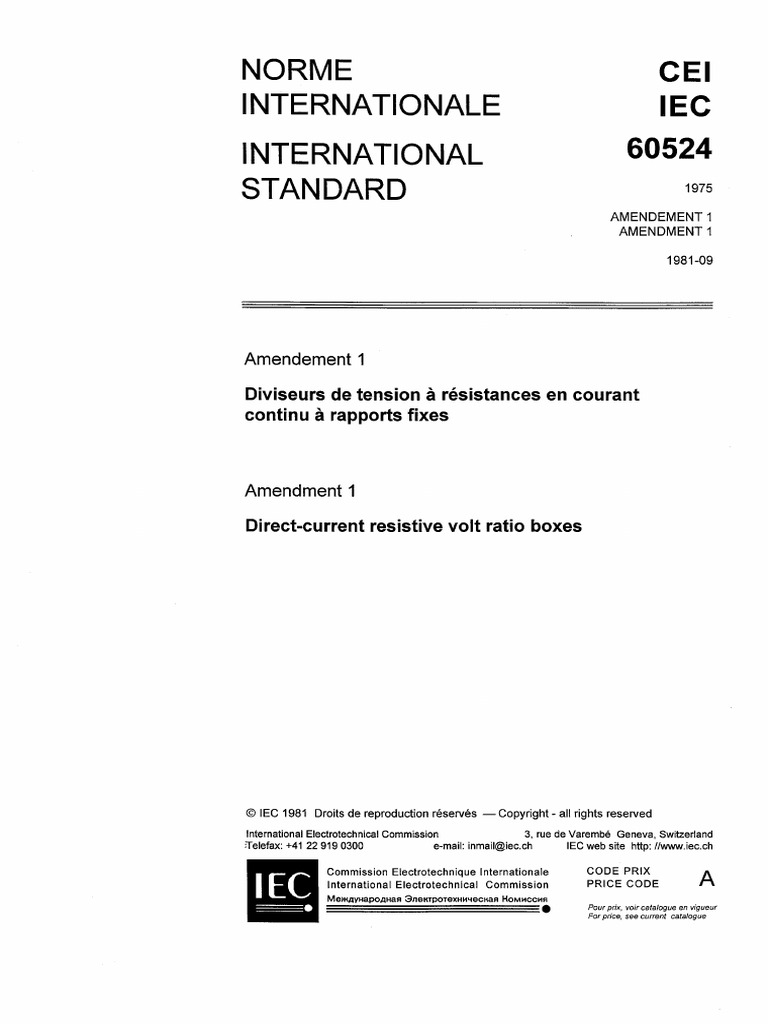IEC 60524 Amendment 1 Overview | PDF | International Electrotechnical ...