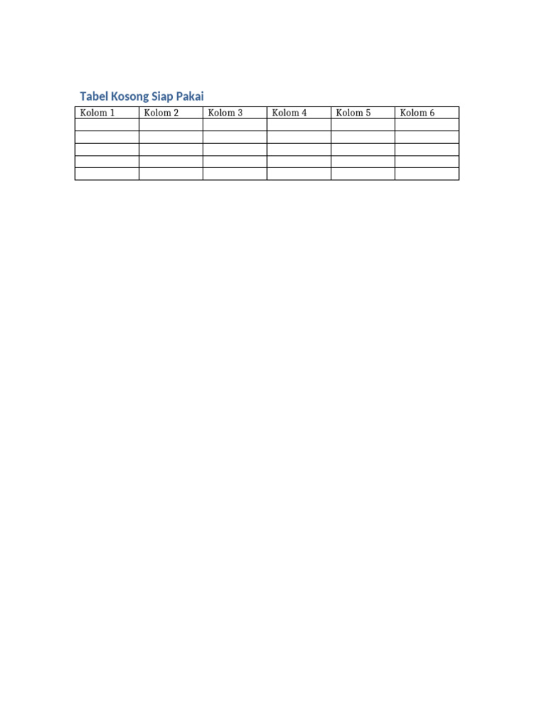 Tabel Siap Pakai | PDF