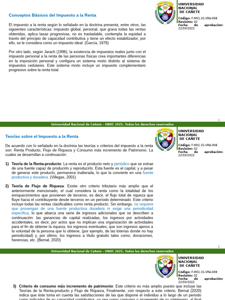Conceptos Básicos Del Impuesto A La Renta | PDF | Impuestos | Economias