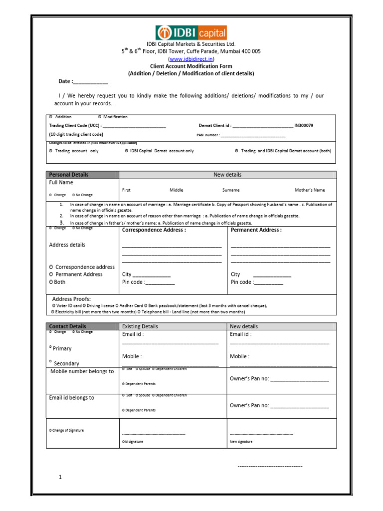 Client Account Modification Instructions | PDF | Notary Public ...