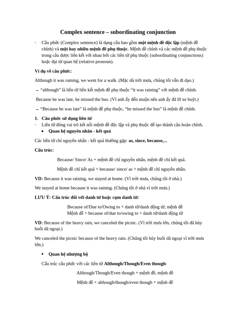 Complex Sentence | PDF