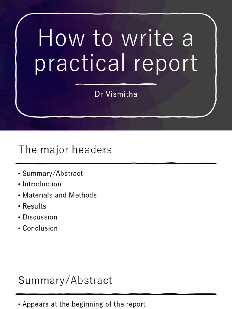 Practical Report Writing Guide | PDF