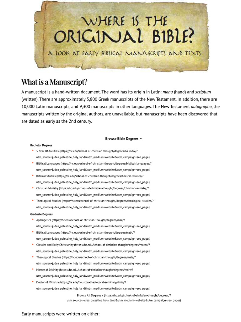 Biblical Manuscripts | PDF