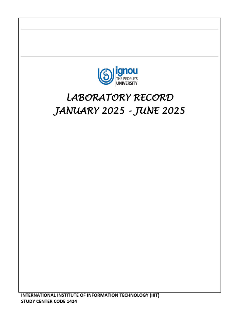 IIIT Laboratory Record 2025 | PDF