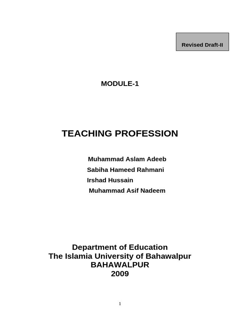 Understanding the Teaching Profession | PDF | Knowledge | Teachers