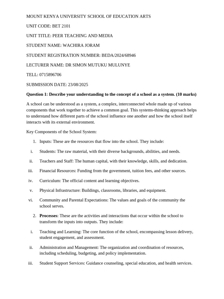 Peer Teaching 1CAT - 045557 | PDF | Teachers | Learning