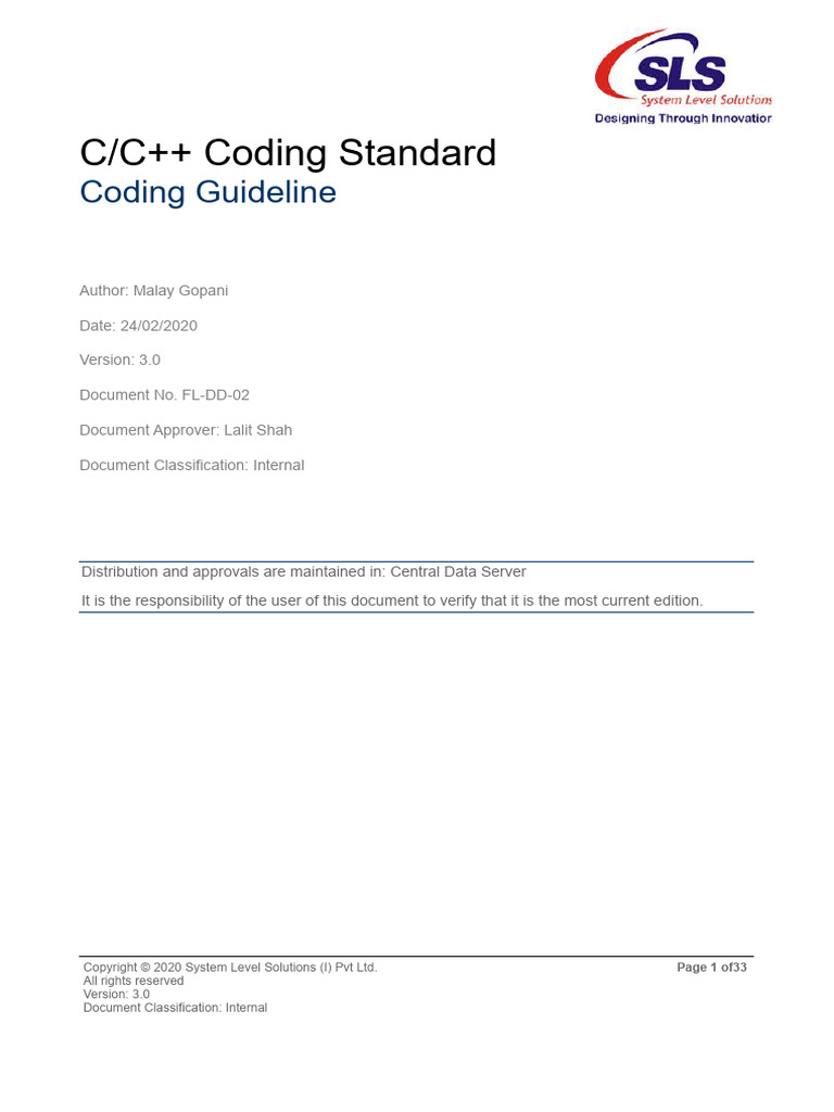 C/C++ Coding Standards Guide | PDF | Pointer (Computer Programming ...