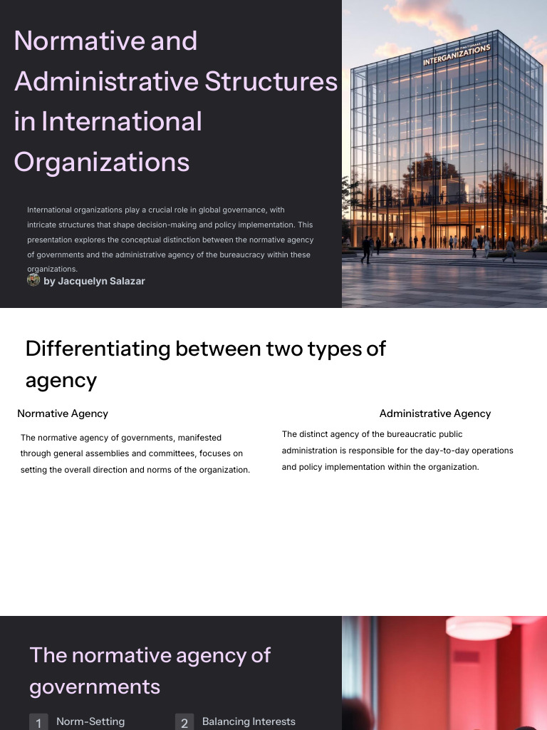 Normative and Administrative Structures in International Organizations ...