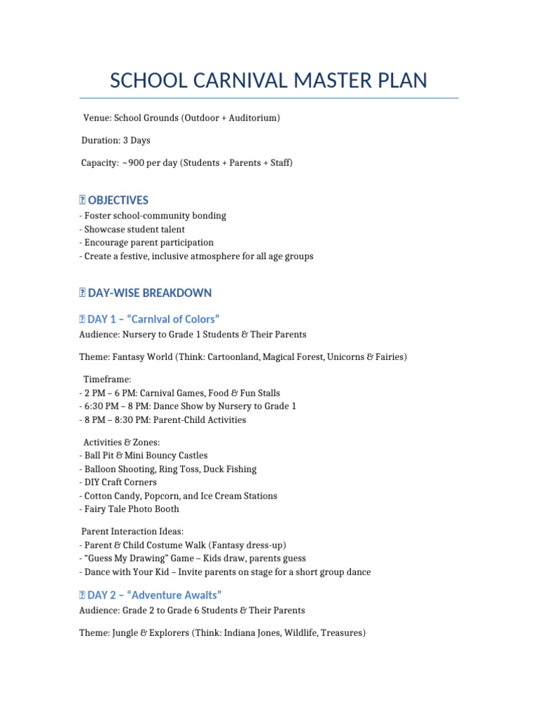 School Carnival Concession Planning Guide | PDF | Entertainment