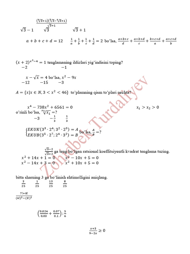 Super 2 Test for Math Preparation | PDF | Chess Theory | Chess