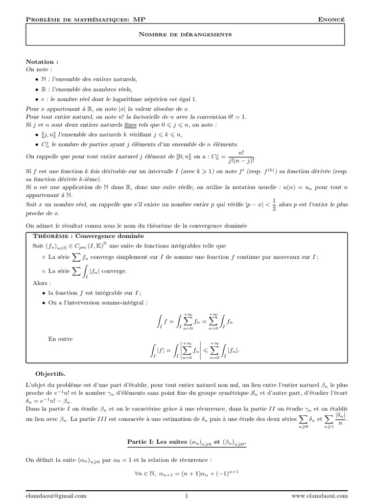 Étude des Dérangements en Mathématiques | PDF | Limite (mathématiques ...