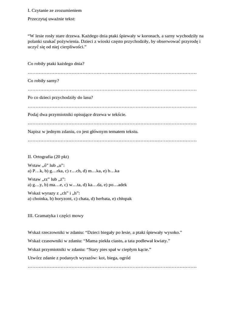 Polski Test | PDF