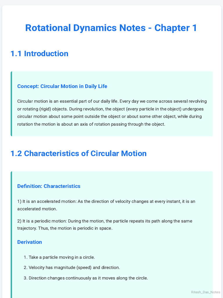 Complete Rotational Dynamics by Ritesh Das | PDF | Rotation Around A ...