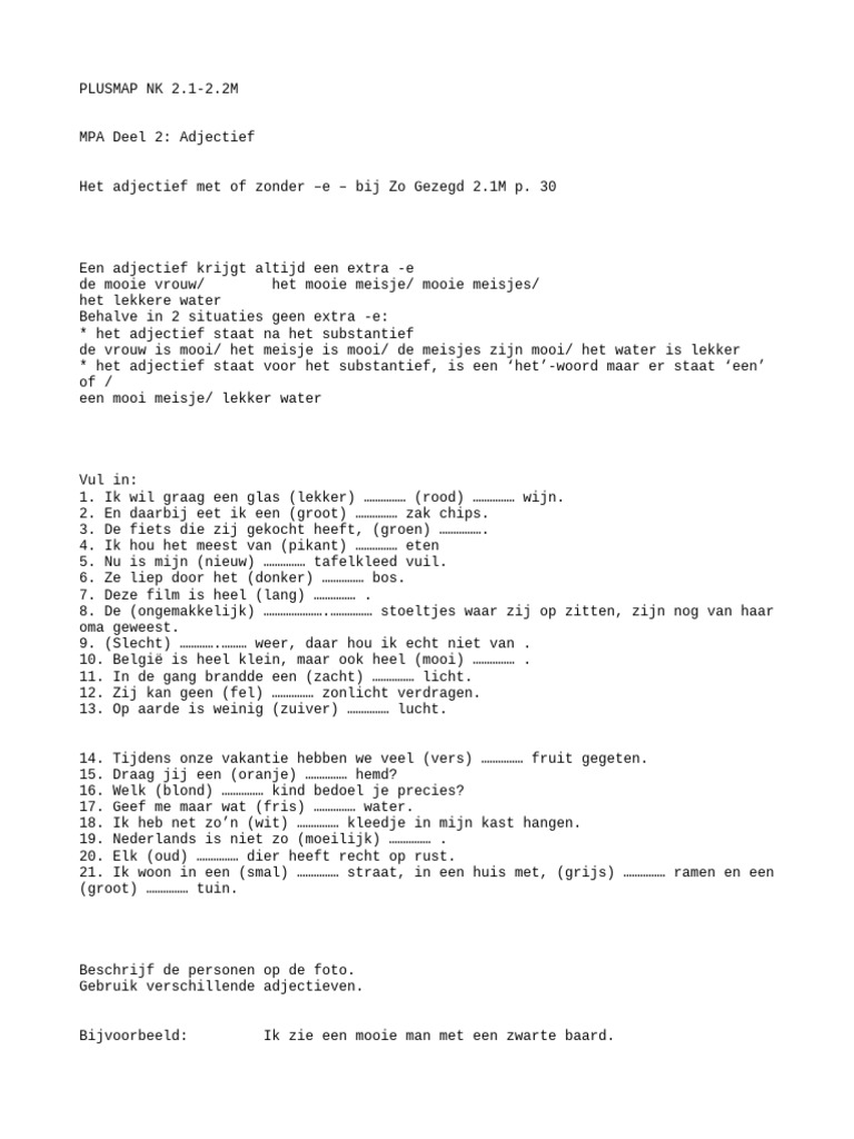 Plusmap NK - Adjectief | PDF