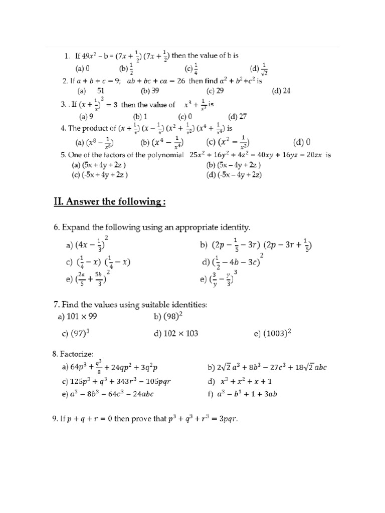 Polynomial Test | PDF