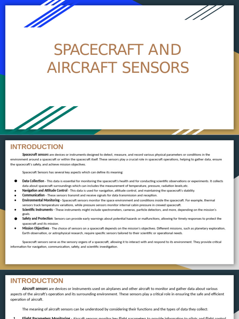Spacecraft and Aircraft Sensor Overview | PDF | Magnetosphere | Aircraft