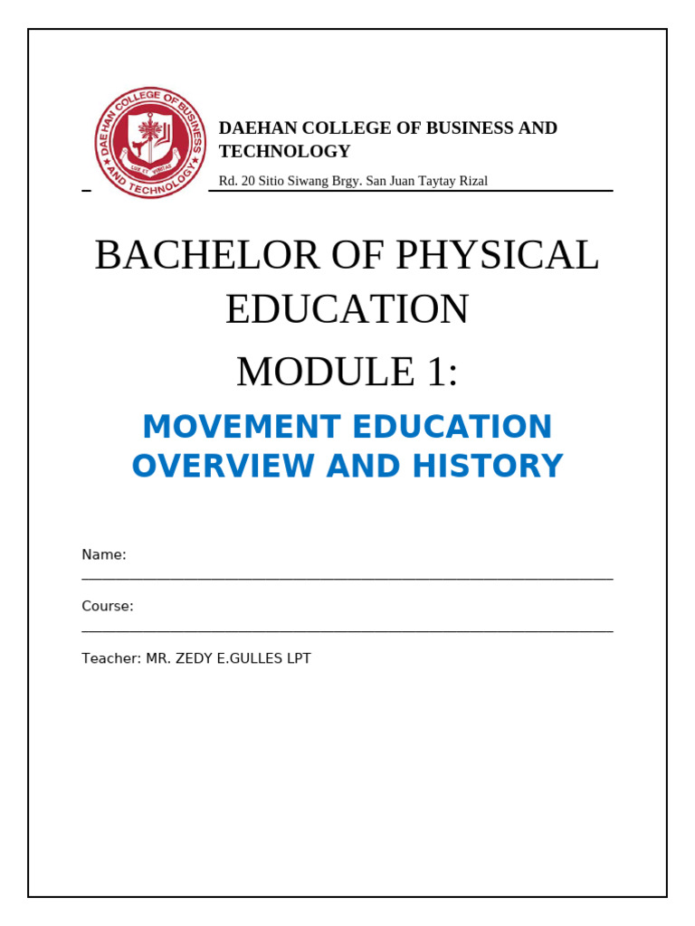 Movement Education: History & Overview | PDF | Physical Education ...