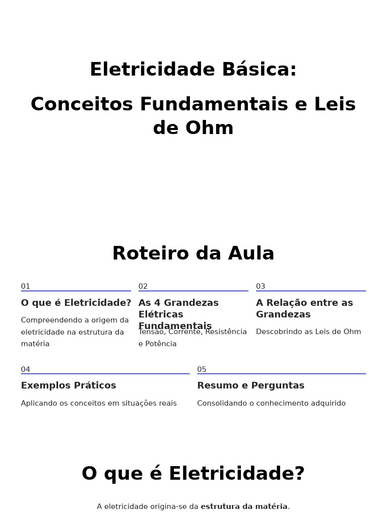 Fundamentos da Eletricidade e Leis de Ohm | PDF | Eletricidade ...