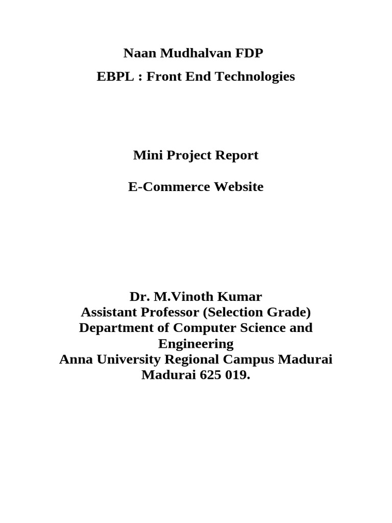 Mini Project Report - DHAM | PDF | Bootstrap (Front End Framework ...