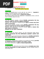 Second Speaker Debate Script Template | PDF
