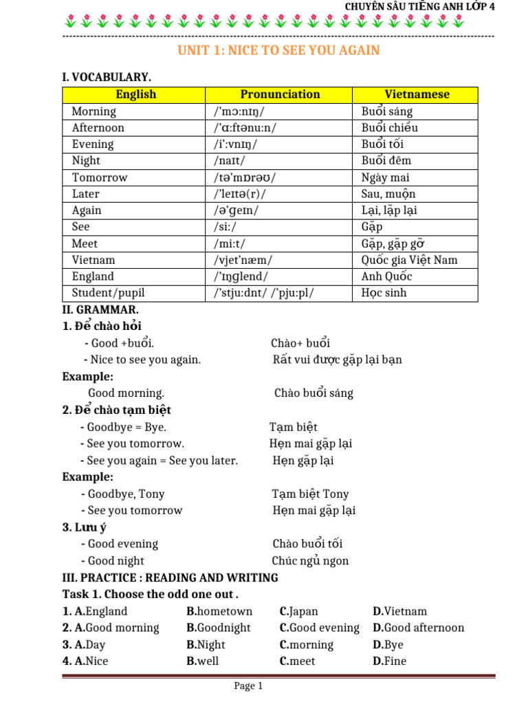 English Vocabulary and Grammar Guide | PDF | Vietnam