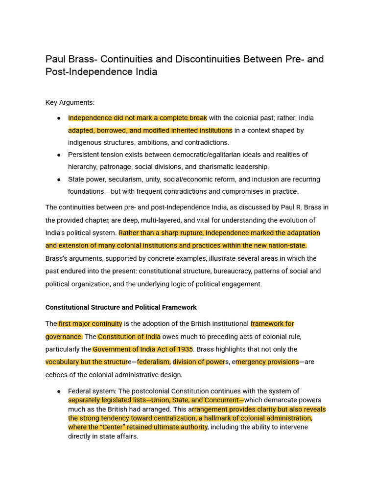 Continuities in India's Political Evolution | PDF | Nationalism | Democracy