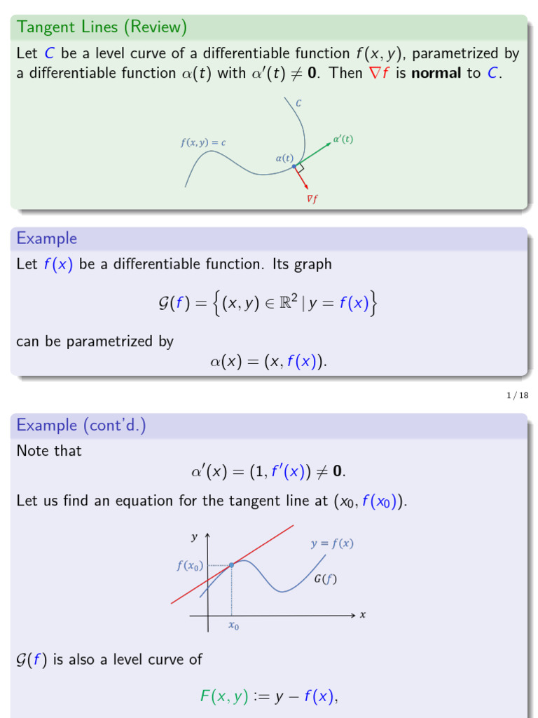 Tangent Lines and Planes Explained | PDF | Tangent | Functions And Mappings