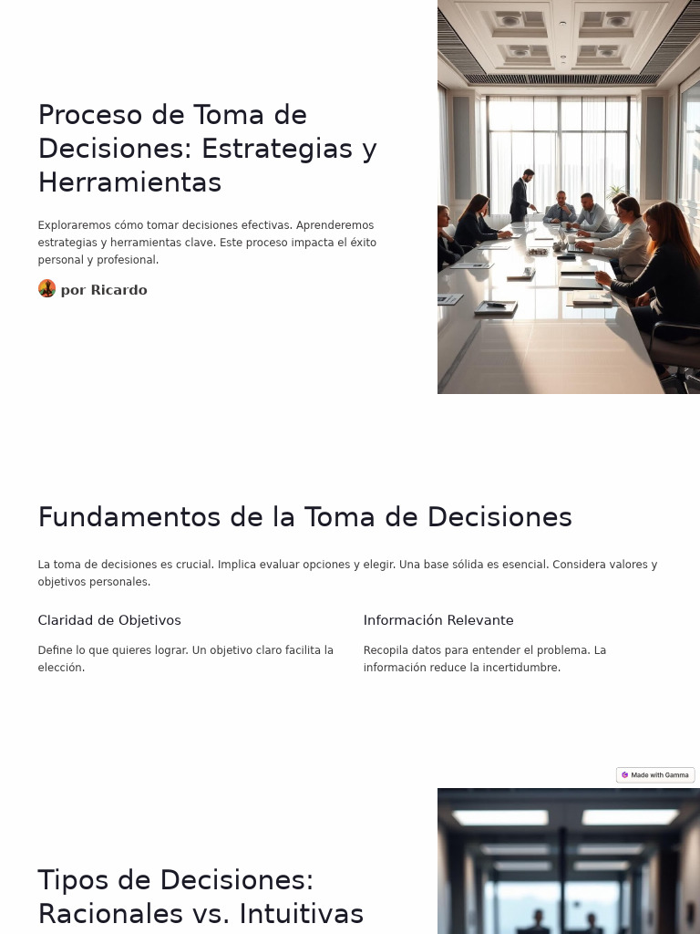 Proceso de Toma de Decisiones Estrategias y Herramientas | PDF | Toma ...