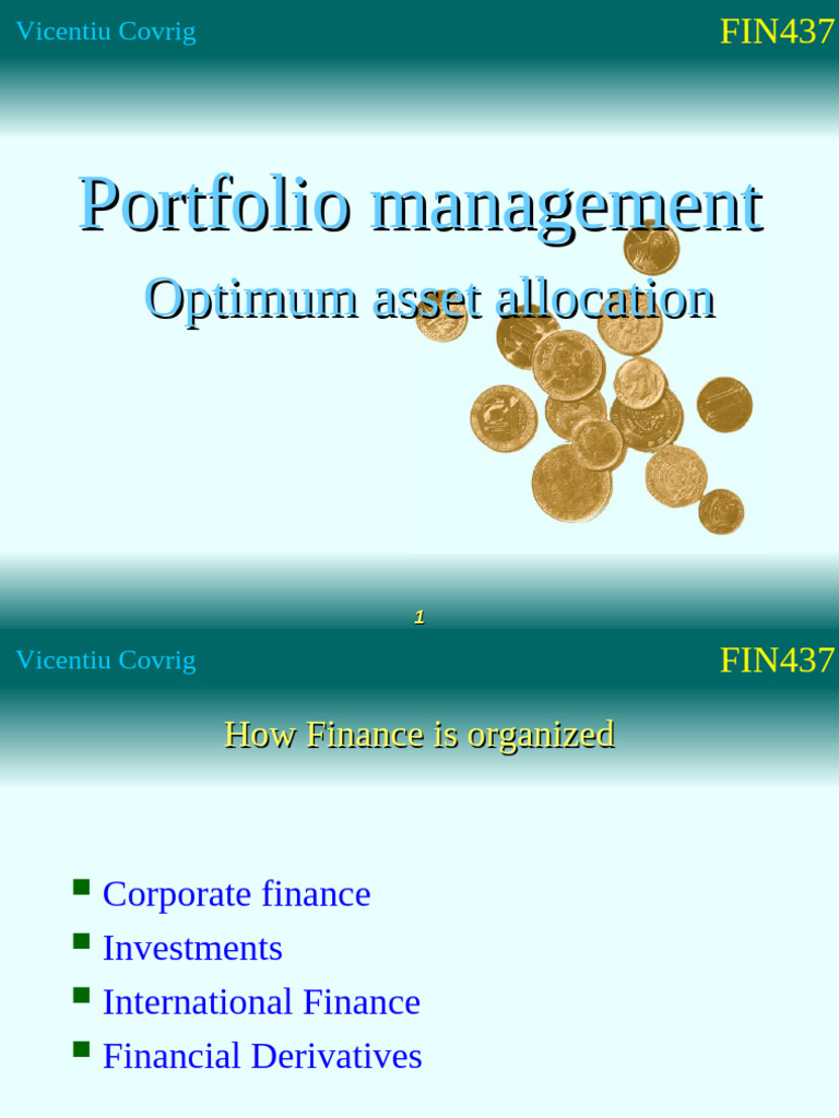 Chapter 6. Portfolio Management - Optimum Asset Allocation | PDF ...