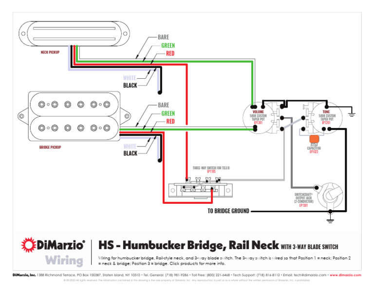 DiMarzio HS Wiring Diagram Guide PDF Celtic Musical Instruments