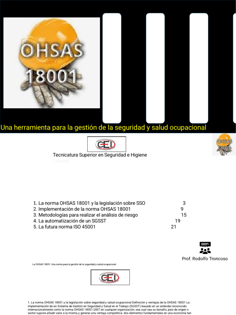 NORMAS OHSAS 18001 de Seguridad e Higiene | PDF | Seguridad y salud ...