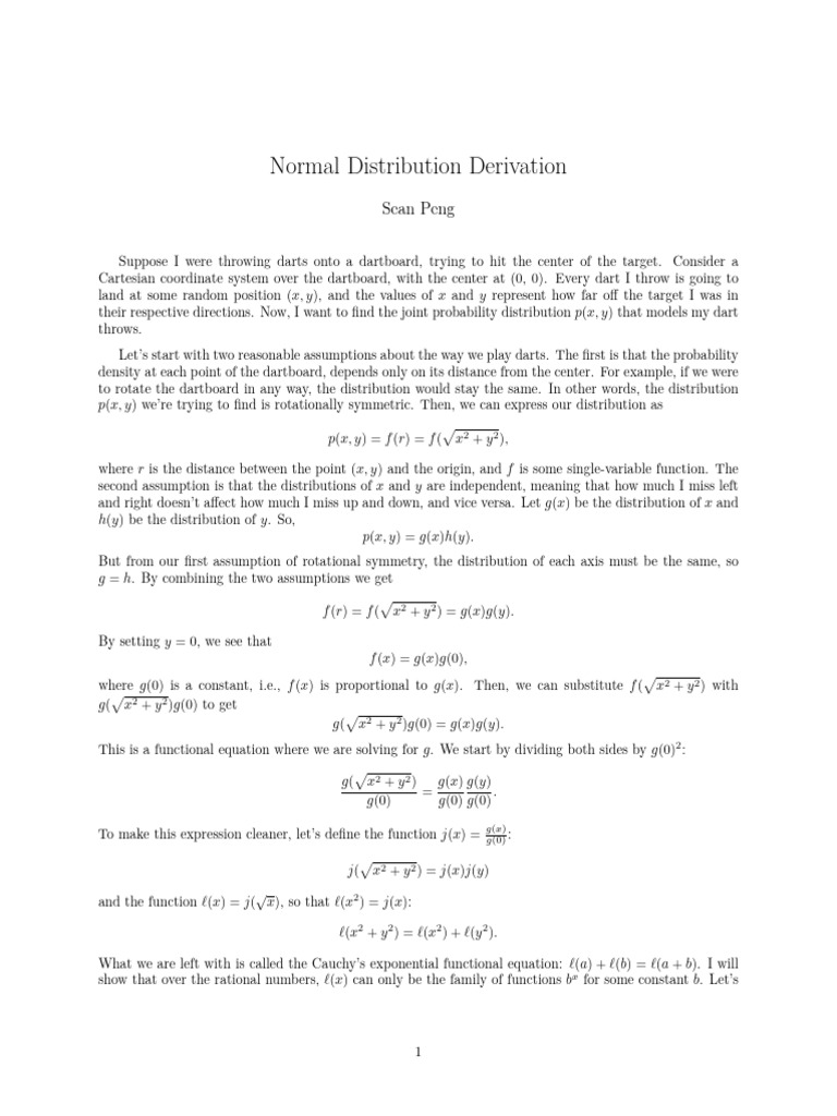 Normal Distribution Derivation Explained | PDF | Mathematical Analysis ...