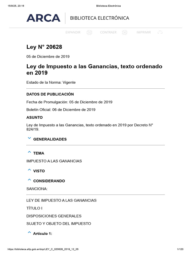 Ley Impuesto A Las Ganancias | PDF | Impuesto sobre la renta | Impuestos