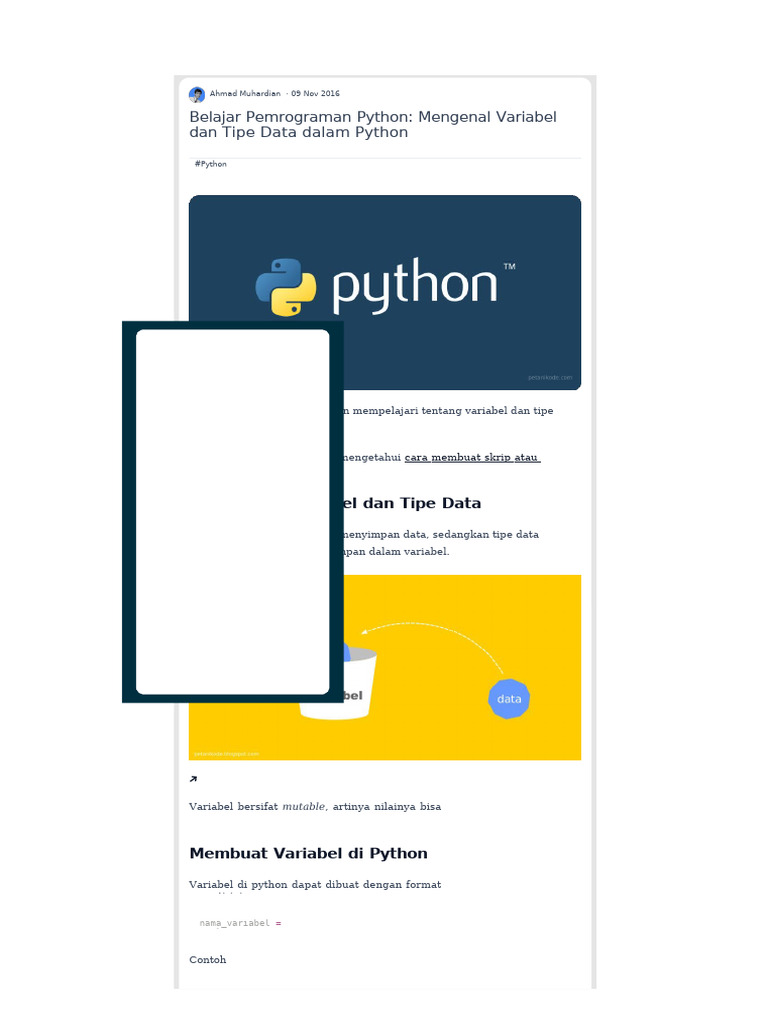Mengenal Variabel dan Tipe Data Python | PDF