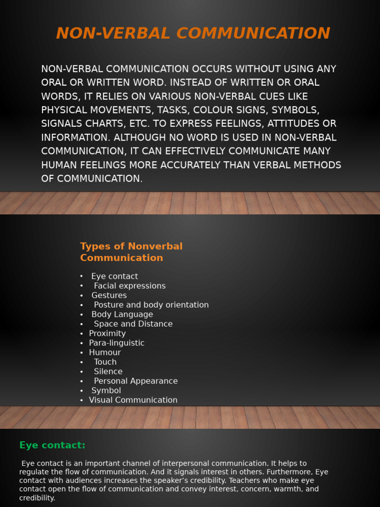 Understanding Non-Verbal Communication | PDF | Nonverbal Communication ...