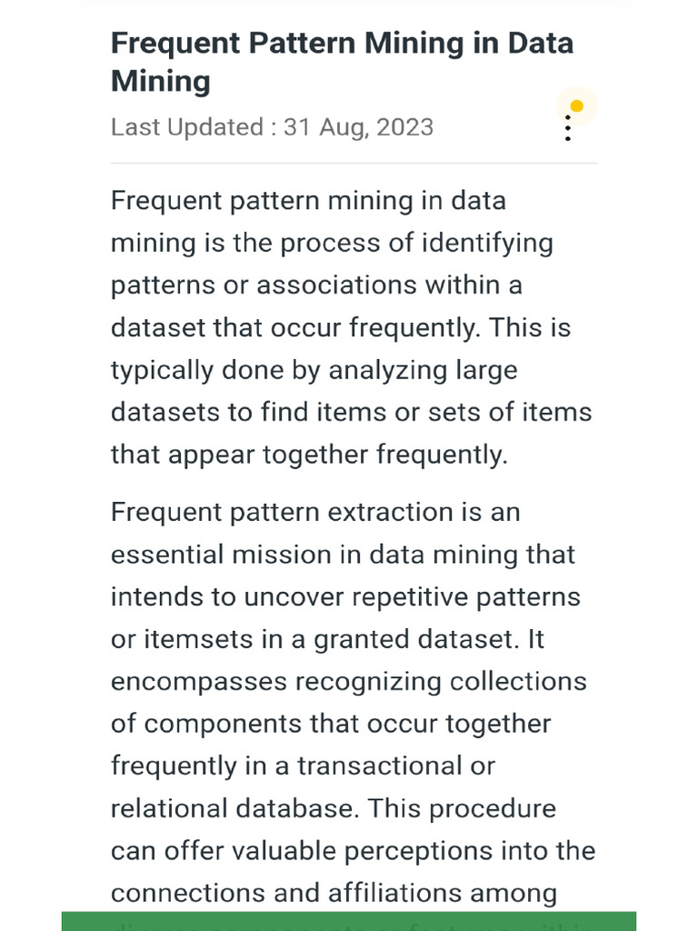 Data Mining Frequent Pattern Notes | PDF