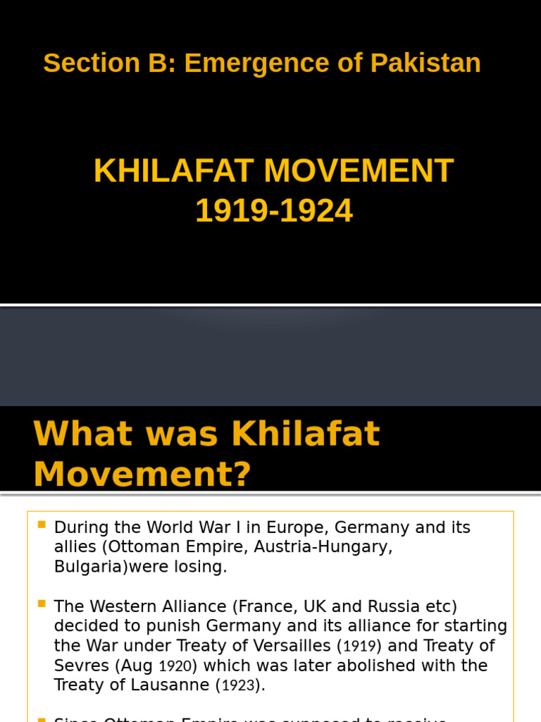 Overview of the Khilafat Movement | PDF | British India | Politics Of India