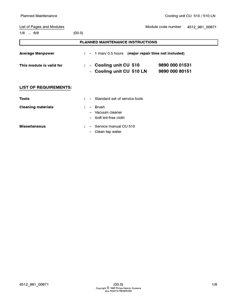 CU 510/510 LN Maintenance Guide | PDF | Water | Heat Exchanger