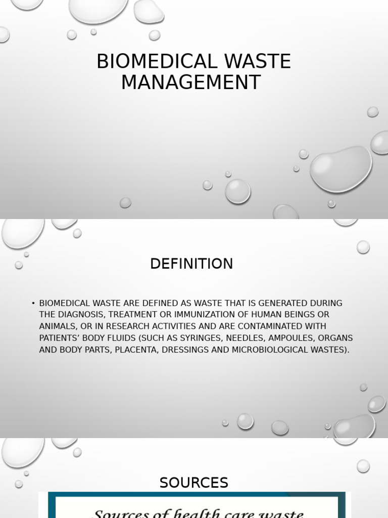 Biomedical Waste Management Overview | PDF